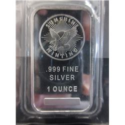 1 Troy oz. "Sunshine Minting" Fine Silver Art Bar