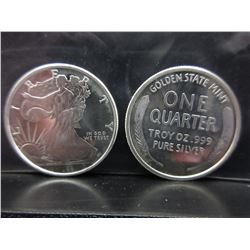 2 Golden State Mint Walking Liberty Rounds