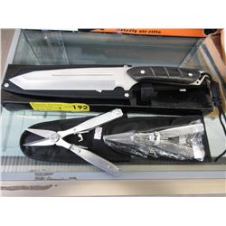New 7" Hunting knife & 2 multi-practic tools