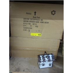 4 Cases of ceramic candle holders - house shaped