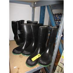 4 Pairs of new rubber boots - size 11