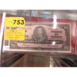 1937 Canadian $10 note