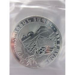 .999 Fine Silver 500 Dram Republic of Armenia coin