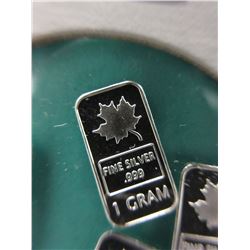4 x .999 Fine Silver 1 Gram bars