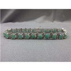 13+ CT Oval Emerald & Diamond tennis bracelet