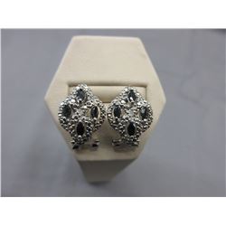 New 1.05 CT Sapphire & Diamond earrings
