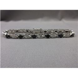 6.05 CTW Diamond & Blue Sapphire Figure-8 Bracelet