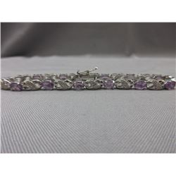 6+ CT Oval Amethyst & Diamond Tennis Bracelet