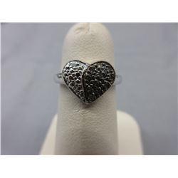 Sterling Silver Diamond Heart Ring