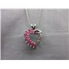 Image 1 : Sterling Silver & 1.80 CT Red Ruby Heart Necklace