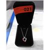 Image 2 : Sterling Silver & 1.80 CT Red Ruby Heart Necklace