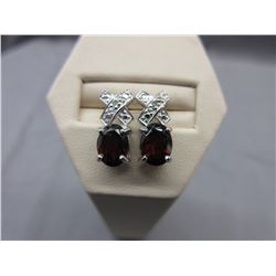 New 2.08 CTW Oval Garnet & Diamond "XO" earrings