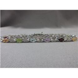 New Multi gemstone & Diamond tennis bracelet