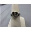 Image 1 : .925 Silver & Diamond "Open Hearts" ring