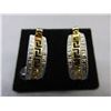 Image 1 : New Greek Key Design Diamond Hoop Earrings