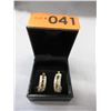 Image 2 : New Greek Key Design Diamond Hoop Earrings