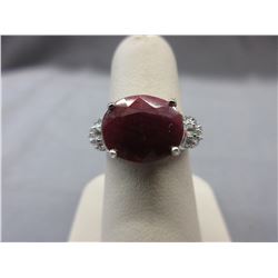 Sterling Silver Oval Cut Ruby Ring