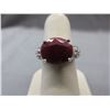 Image 1 : Sterling Silver Oval Cut Ruby Ring
