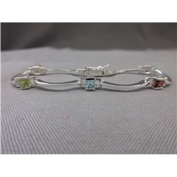 Sterling Silver Multi-Gemstone Bracelet