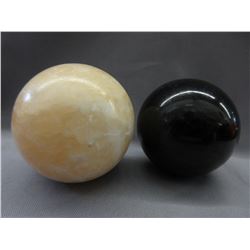 2 Large Polished Gemstones Orbs