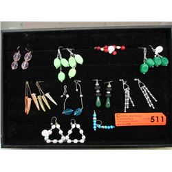 10 Pairs of hand crafted earrings