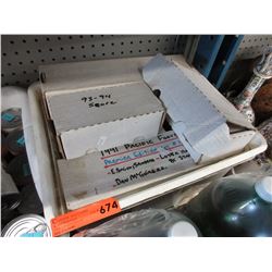 Milk crate full of sports trading cards