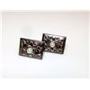 Image 1 : Antique 950 Silver Damascene Earrings