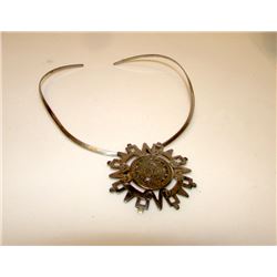 Vintage Mayan Calendar Taxco Mexican 926 Necklace