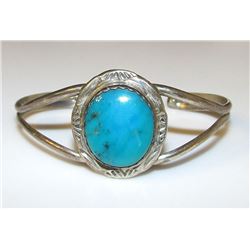 Navajo Sterling Silver Bisbee Turquoise Bracelet