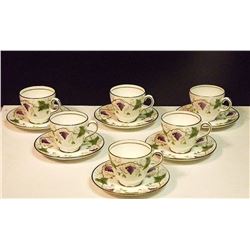 Wedgwood English Bone China Demitasse Cups Saucers Set