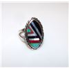 Image 1 : Old Pawn Zuni Sterling Inlay Ring
