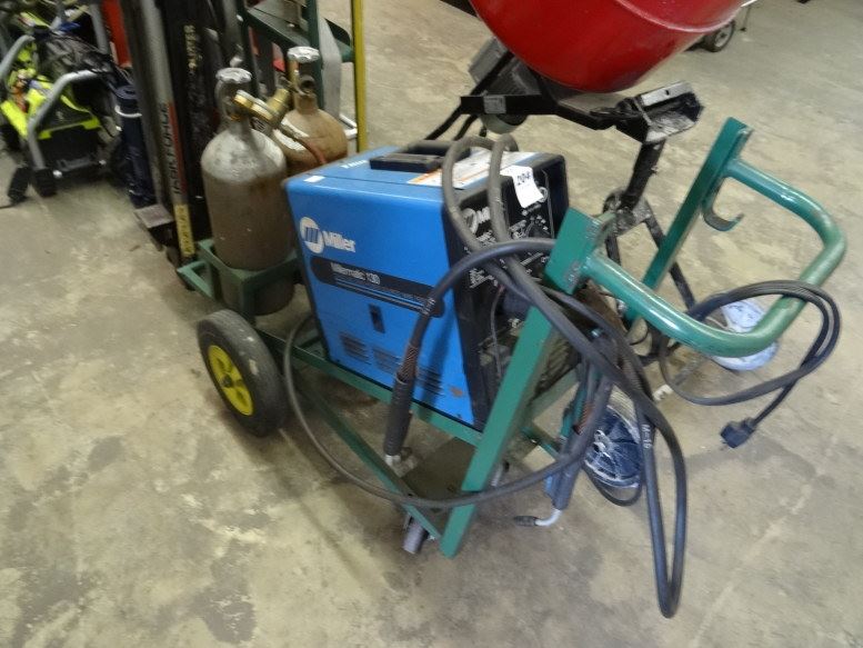 Millermatic 130 CV/DC Wire Feed Welder w/Dolly & Tanks