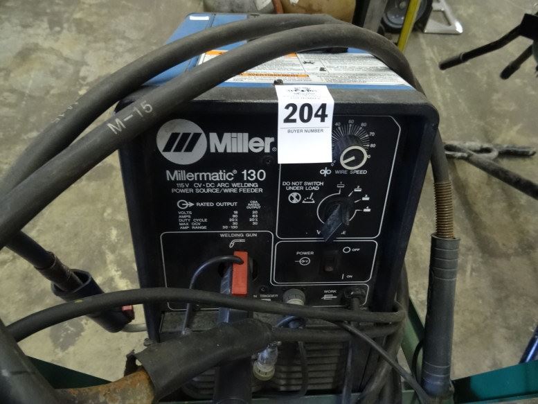 Millermatic 130 CV/DC Wire Feed Welder w/Dolly & Tanks