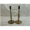 Image 1 : ANTIQUE TWIST SWIRL BRASS CANDLESTICKS