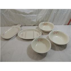 LOT 5 PFALTZGRAFF TEA ROSE SERVING DISHES & BOWLS