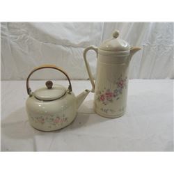 LOT 2 PFALTZGRAFF TEA ROSE TEA & COFFEE POT