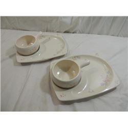 LOT 2 PFALTZGRAFF TEA ROSE SOUP & SANDWICH SET