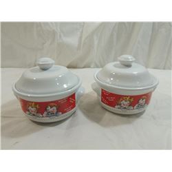 LOT 2 CAMPBELLS SOUP BOWLS W/ LIDS