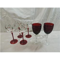 LOT 8 ASSORTED WINE GLASSES