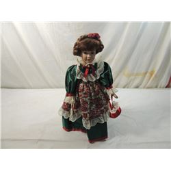 HOLIDAY FLORAL DRESS PORCELAIN DOLL