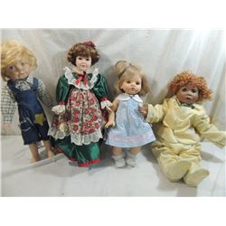 LOT 4 DECORATIVE PORCELAIN DOLLS