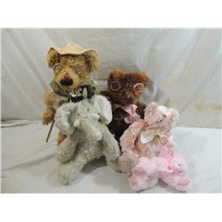 LOT 4 MISC STUFFED ANIMALS