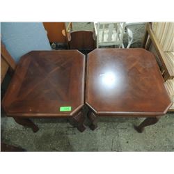 PAIR ELEGANT WOODEN END TABLES