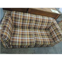 VINTAGE PLAID LOVESEAT SOFA