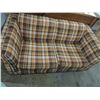 Image 2 : VINTAGE PLAID LOVESEAT SOFA