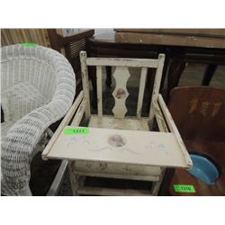 ANTIQUE CHILDRENS CHAIR WITH TRAY