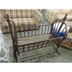 VINTAGE WOODEN BABY CRADLE