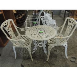 VINTAGE METAL CAFE TABLE & CHAIRS SET