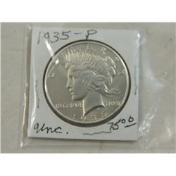 1935 P UNCIRCULATED SILVER DOLLAR COIN