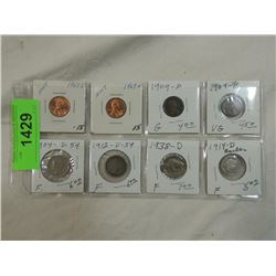 LOT 8 ASSORTED COLLECTIBLE US COINS